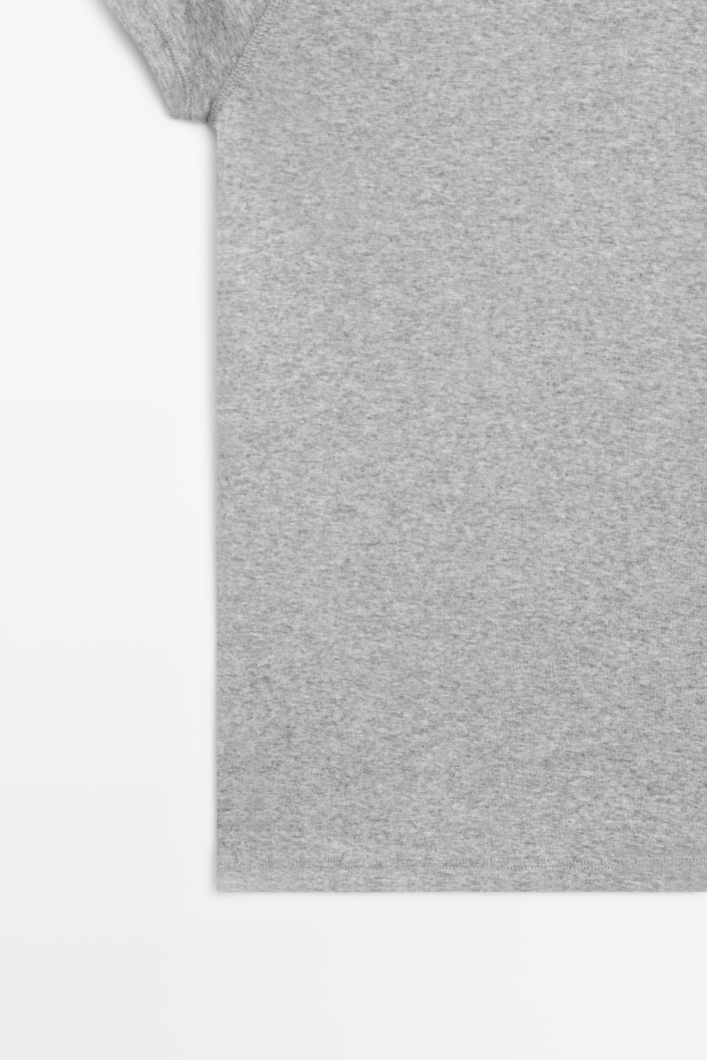 Massimo Dutti Футболка-реглан с коротким рукавом, серый меланж