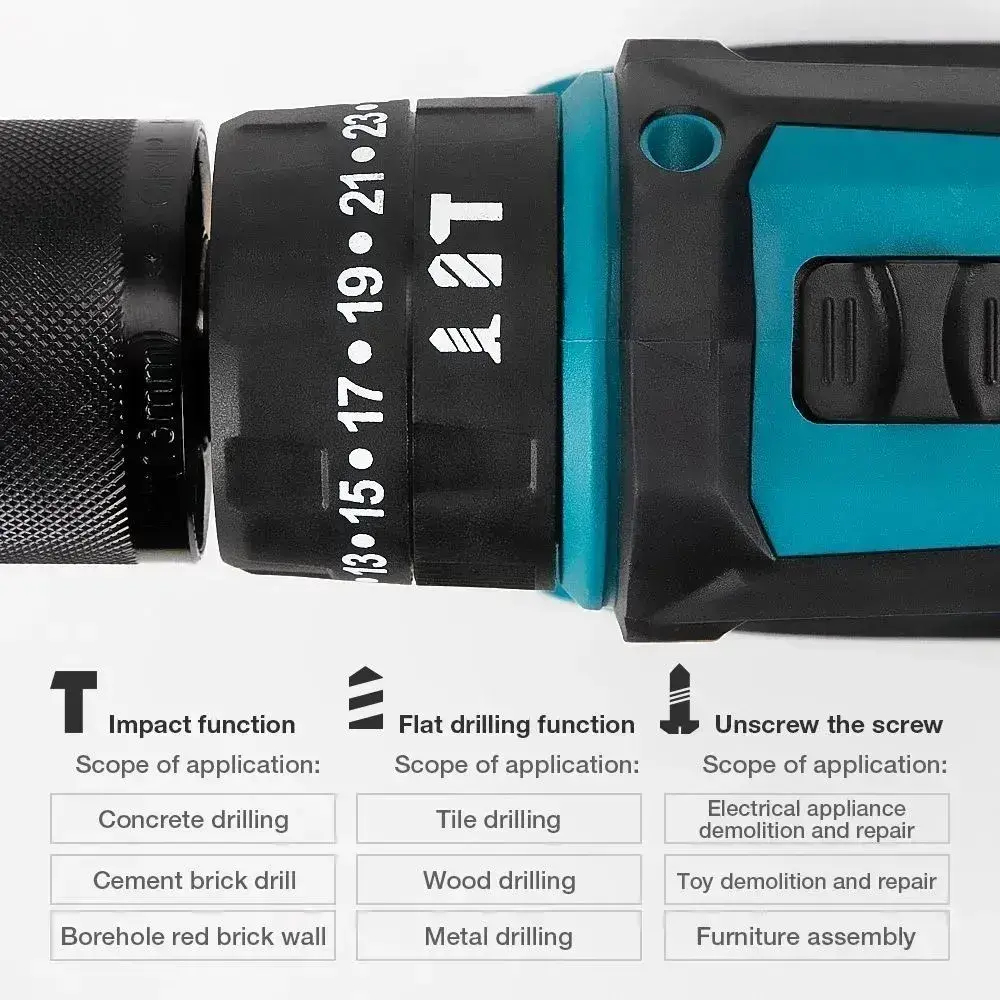 OKALEE 21 В, 800 Нм Шуруповерт аккумуляторный бесщеточный, Применимо к аккумуляторам Makita