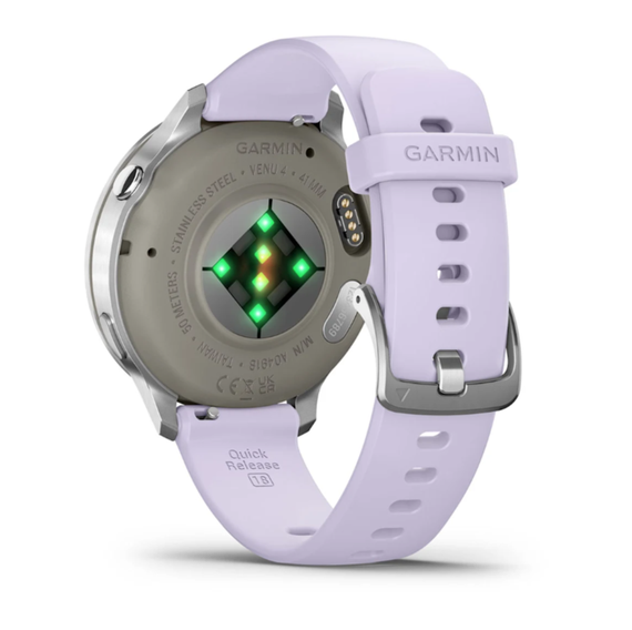 Умные часы Garmin Venu 4 - 41мм Silver with Periwinkle Silicone Band