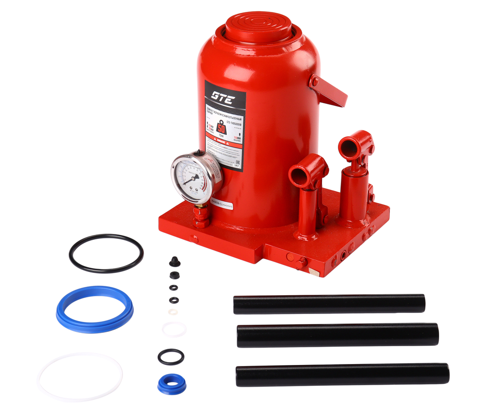 GTE-TH950001B - Домкрат бутылочный 50т 280-450мм 2-х плунжерный GTE -