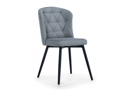 Стул на металлокаркасе Woodville Алиссум светло-серый, черный, ножки черные