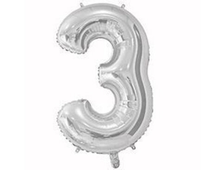 К ЦИФРА 3  26" Серебро 60 см.