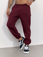 Брюки мужские с начесом "jogger fleece" (вишневый)