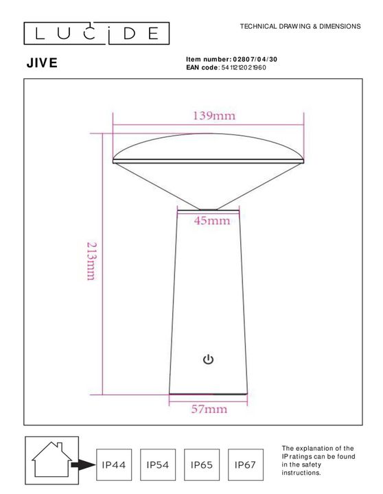 Уличный светодиодный светильник Lucide Jive 02807/04/30