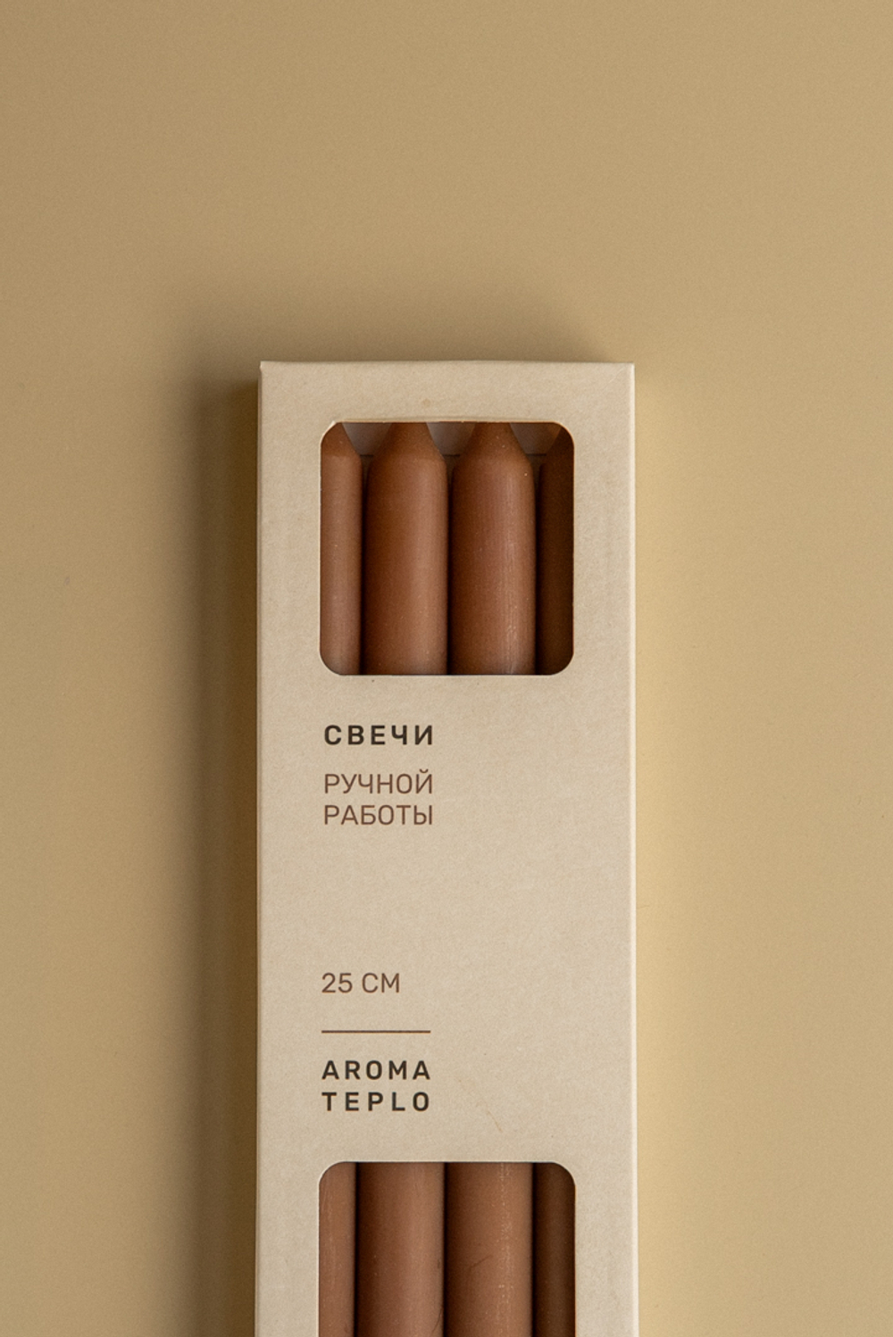 Свеча столовая КОЛОННА, набор 4 шт, 25 см / Aromateplo