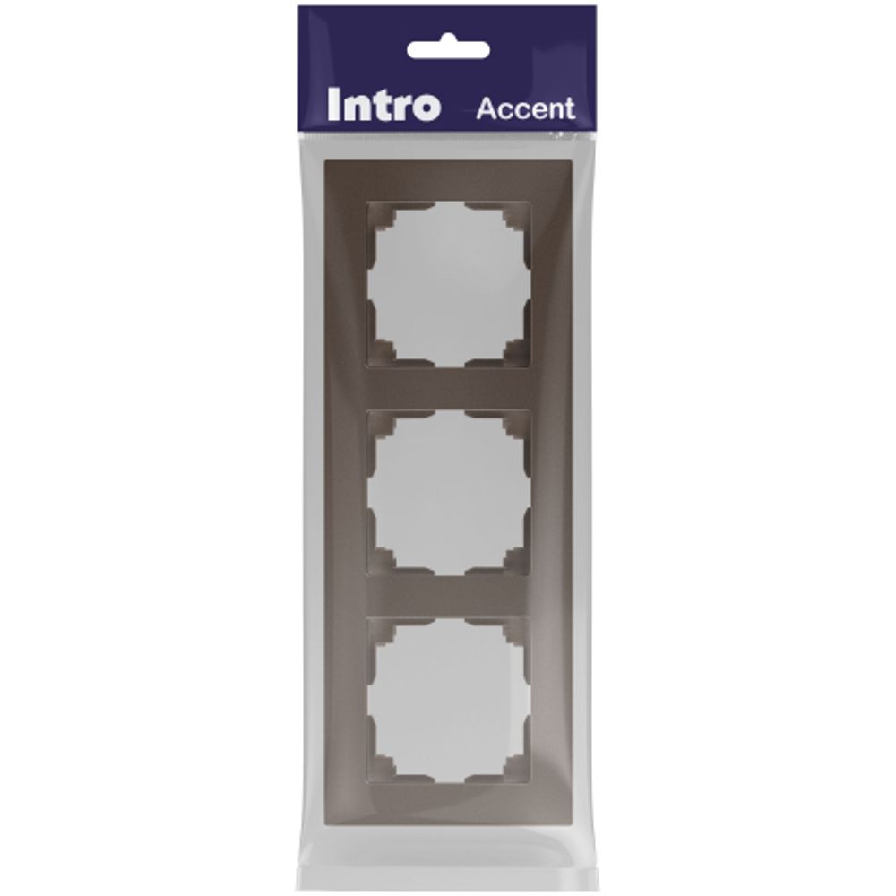 Рамка для розеток и выключателей Intro Accent 6-503-08 на 3 поста, СУ, бронза | Intro