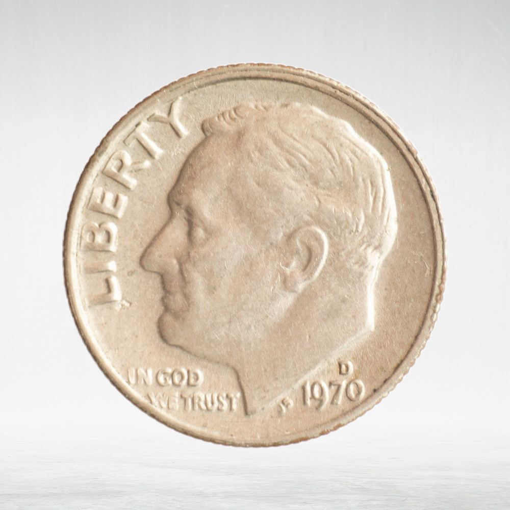 USA, 1 Dime, 1970 - Roosevelt Dime (D), XF