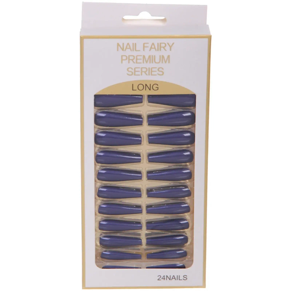 Ногти накладные на клеевых пластинах 24шт «ТЫПРЕКРАСНА!», цвет темно-синяя ночь, длина 3см