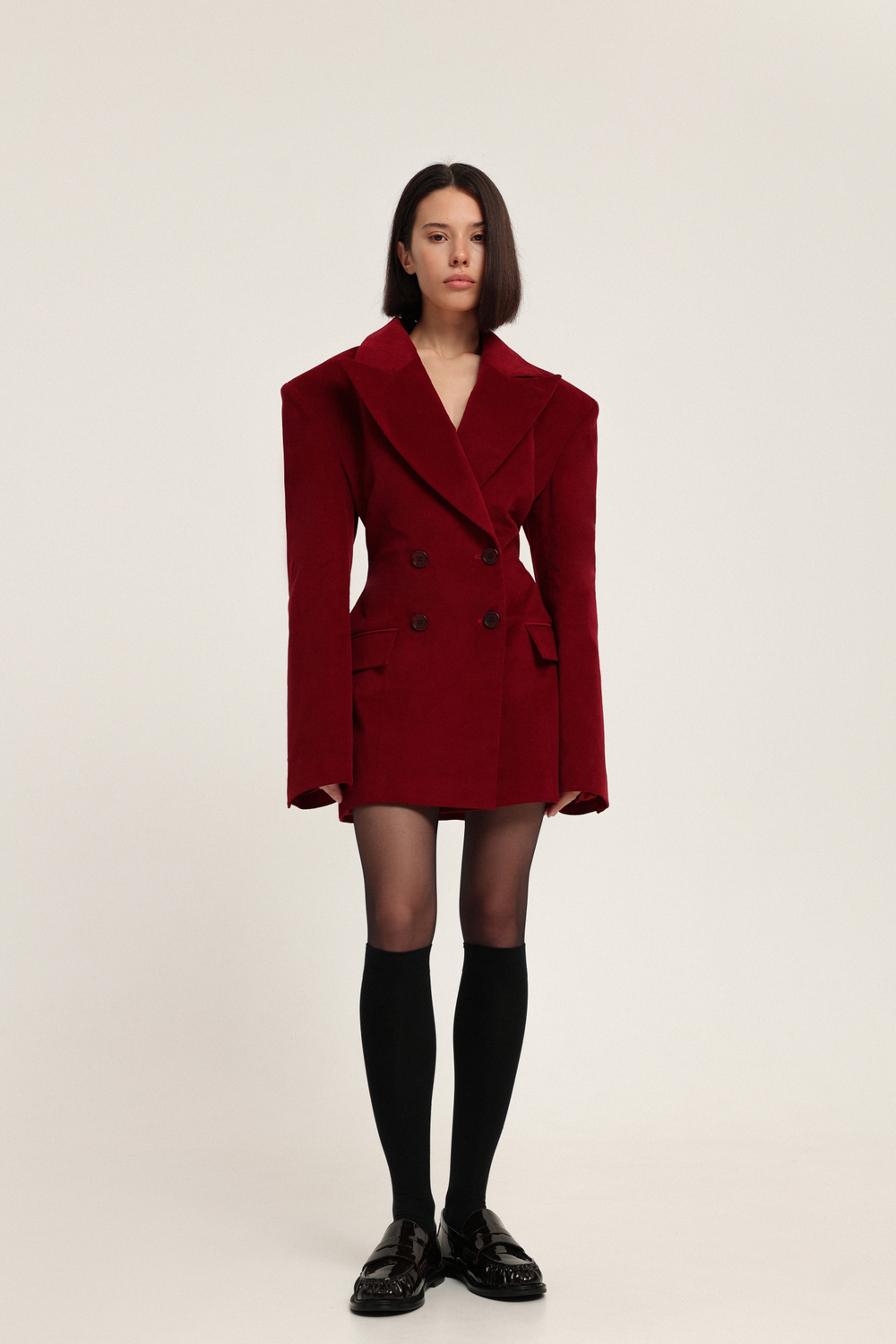 Платье-жакет из вельвета