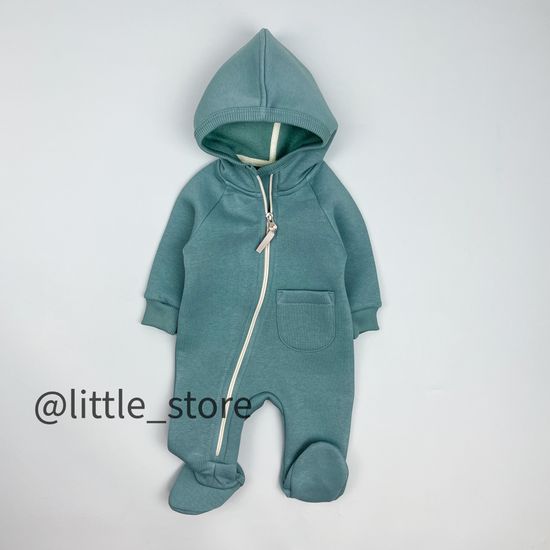 Комбинезон "Simple" из футера с начесом, Темный шалфей