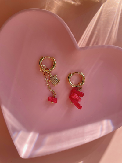 Серьги Риф с кораллом