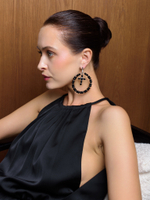 Серьги "Black night" из черного агата Silver