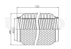Гофра глушителя 55x120 мм WireFlex UNIO EXP-55120W