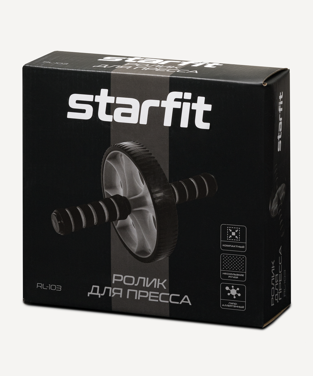 Ролик для пресса RL-103 с неопреновыми ручками, черный/зеленый