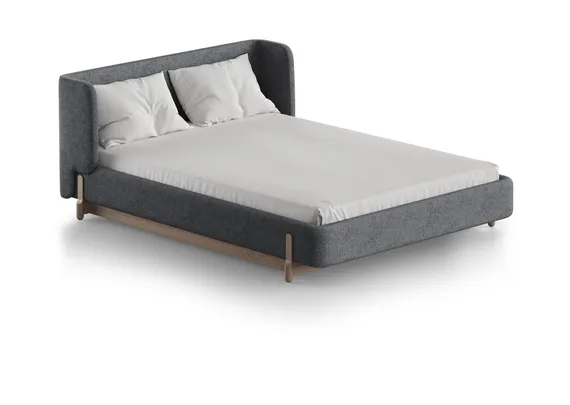 Кровать Basic спальное место 140*200 см (серый, рогожка)