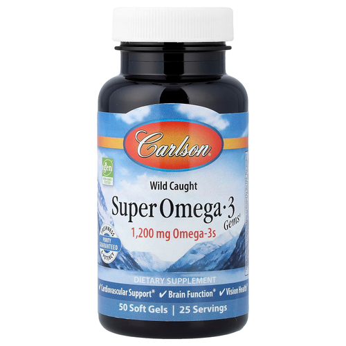 Carlson, Super Omega-3 Gems®, из рыбы дикого улова, 50 капсул