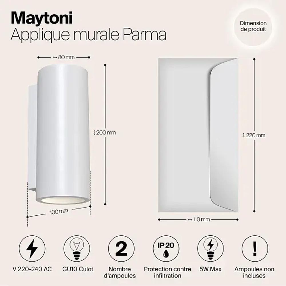 Бра Maytoni Parma C191-WL-02-W