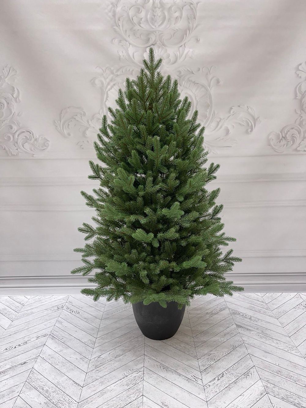Ель TreeDeLuxe Русская премиум 100% литая 90см в кашпо зеленая
