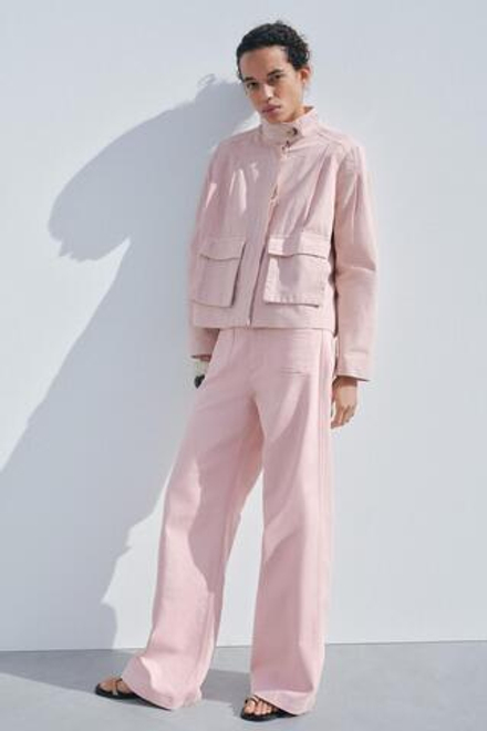 ZARA КУРТКА ИЗ ТВИЛА — ZW COLLECTION КУРТКА ИЗ ТВИЛА — ZW COLLECTION, РОЗОВЫЙ