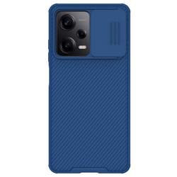 Чехол синего цвета с защитной шторкой для задней камеры для Xiaomi Redmi Note 12 Pro и POCO X5 Pro 5G, от Nillkin серия CamShield Pro