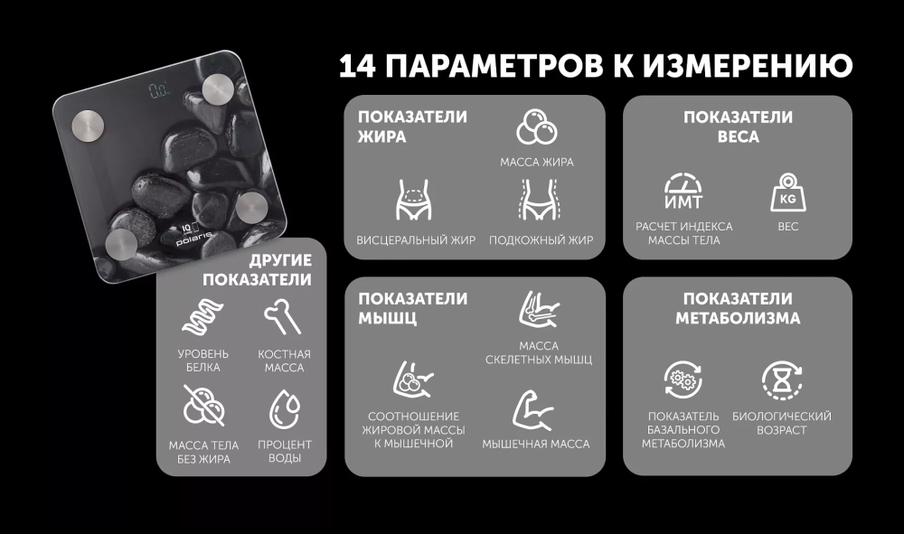 Весы напольные POLARIS PWS 1837 IQ Home Черный