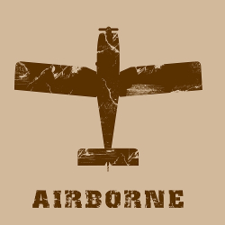 print PewPewCatс самолетом Airborn для бежевой футболки