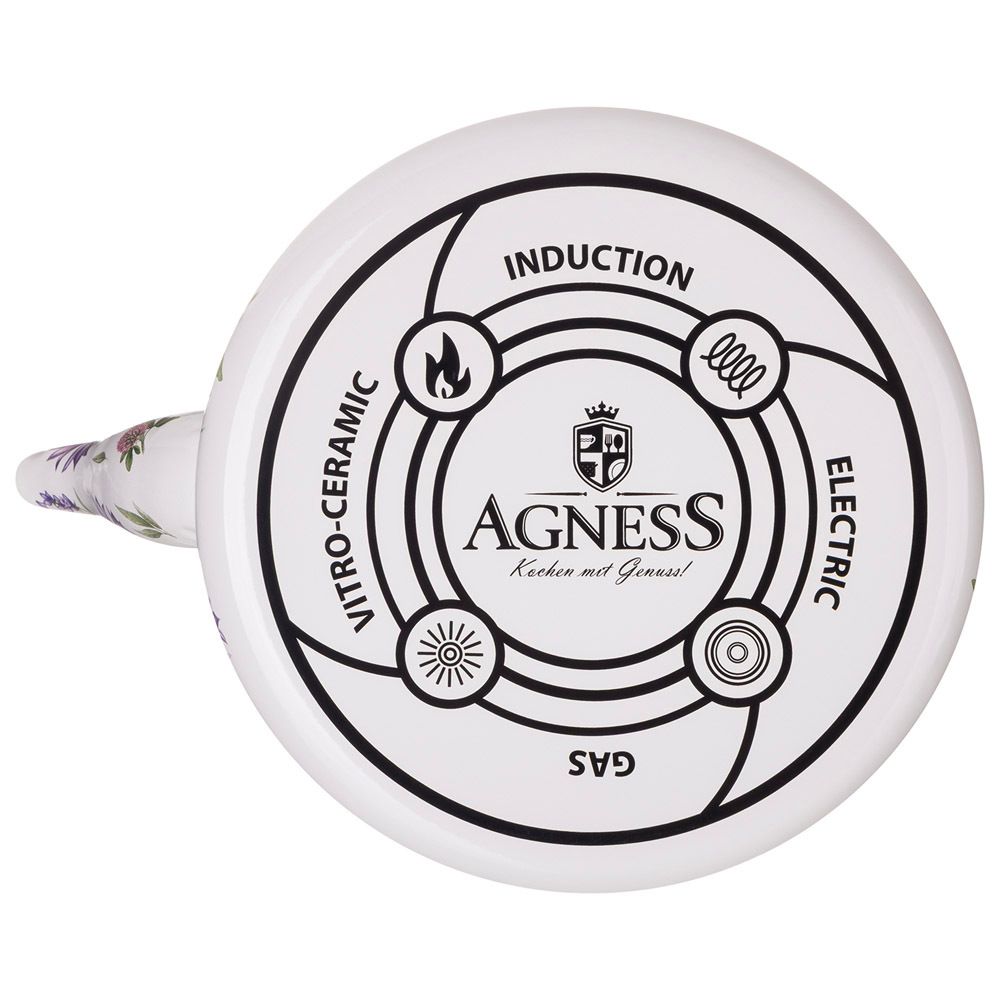 ЧАЙНИК AGNESS ЭМАЛИРОВАННЫЙ СЕРИЯ "FLOWER STORY", 2,6 Л