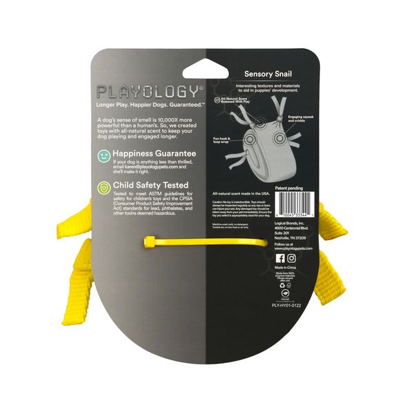 Сенсорная плюшевая улитка Playology PUPPY SENSORY SNAIL для щенков мелких и средних пород 8-16 недель с ароматом курицы, цвет желтый