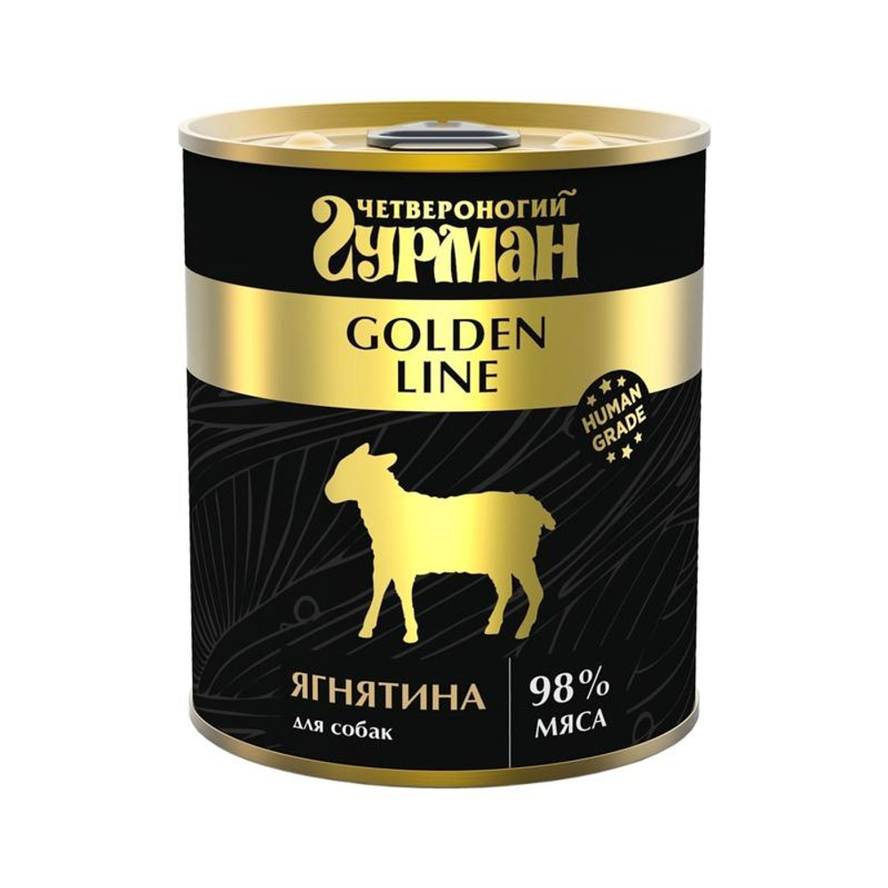 ЧЕТВЕРОНОГИЙ ГУРМАН Golden Line Консервы для собак ягнёнок в желе 0,34 кг