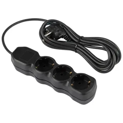 Удлинитель ENGY "Гранд" 5мроз. с заземлением (ПВС 3,75) черный