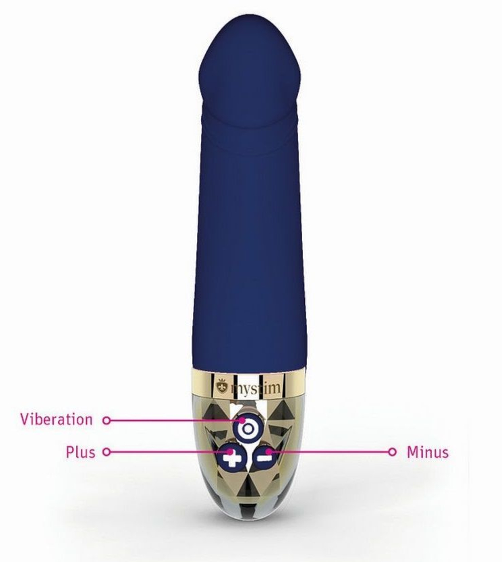 Синий вибратор для G-точки Real Deal Neal - 16,5 см. (Цвет: синий)