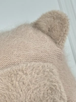 шапка зимняя вязаная с ушками ангора