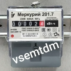 Счетчик Меркурий 201.7 5-60А однофазный однотарифный 2025г. Инкотекс