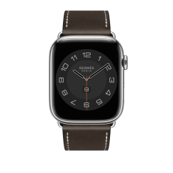 Apple Watch Hermès - 45mm Ebène Barénia Leather Single Tour Deployment Buckle