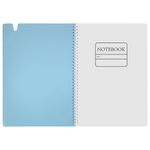 Тетрадь обложка пластик, А4 80 л., гребень мягкий, вырубка для ручки, клетка, BRAUBERG, голубой, 405370