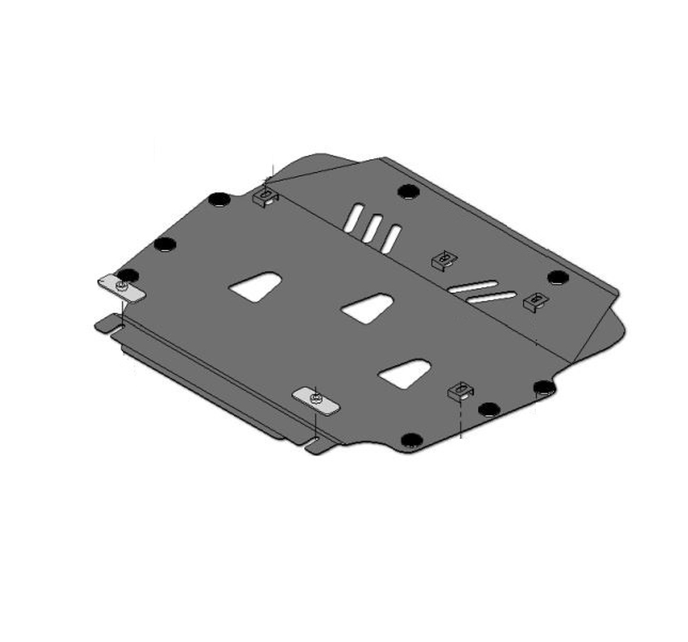 Защита картера и КПП (сталь 2 мм) для Volvo XC90 2002-2014 (V - все, кроме V8), Volvo S80 1998-2006 (V - все) Alfeco.ALF2711st