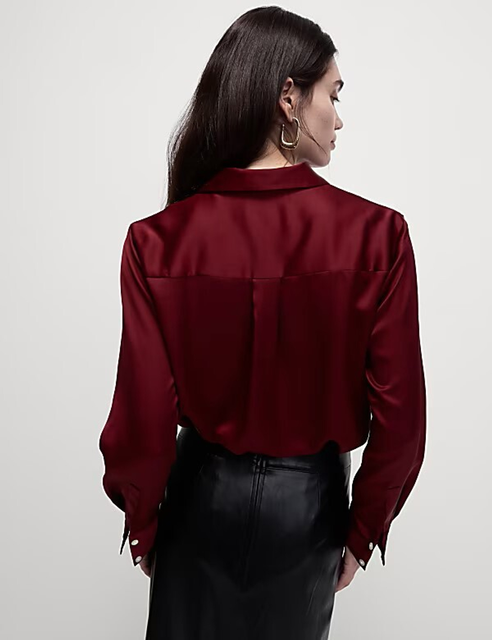 M&S Атласная рубашка, бордо