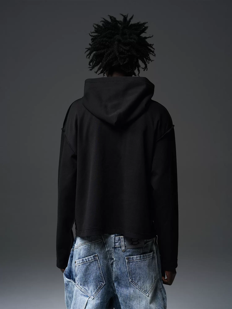 Худи BLIND "EXIT" Raw Edges Cropped Hoodie