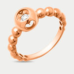 Кольцо для женщин из розового золота 585 пробы с фианитами (арт. 6601017)