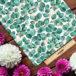 Ткань барби листья бирюзовые