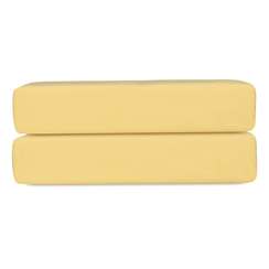 Простыня на резинке из стираного перкаля светло-желтого цвета из коллекции essential, 180х200х30 см