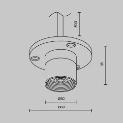 Основание для накладного монтажа системы с внутренней резьбой с вводом питания Maytoni   CA023BI-P-B