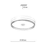 7727/76L MITRA LED SN 541 Светильник металл/акрил/никель/прозрачный LED 76Вт 4000K D400 IP20 ETERNA