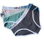 Набор из 3 мужских трусов-брифов в тонкую полоску (Размер: 4X) (Цвет: разноцветный)