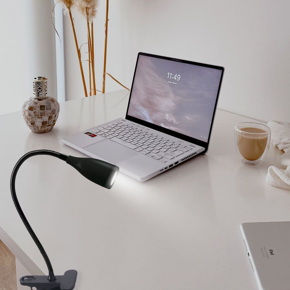 ULM-D501 4W-4000K BLACK Светильник настольный светодиодный прищепка. Механический выключатель. Черный. TM Uniel