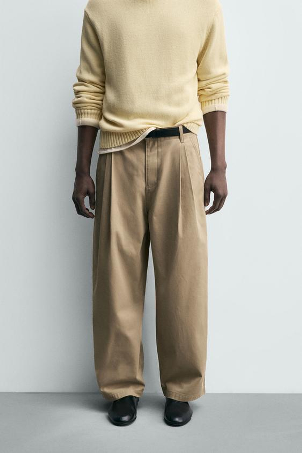 ZARA БРЮКИ ЧИНОС WIDE FIT, РЫЖЕВАТО-КОРИЧНЕВЫЙ