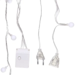 Гирлянда для дома 4м 30 ламп LED с насадками ШАРЫ 1,6 см, прозрачн. пров. 8 реж, IP-20 Теплый белый (возможность соединения)