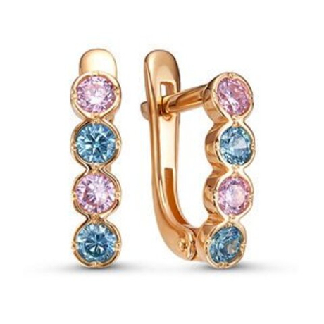 Серьги из золота с фианитами