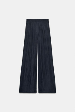 ZARA ШИРОКИЕ СТРУЯЩИЕСЯ БРЮКИ, ЦВЕТ НОЧНОГО НЕБА