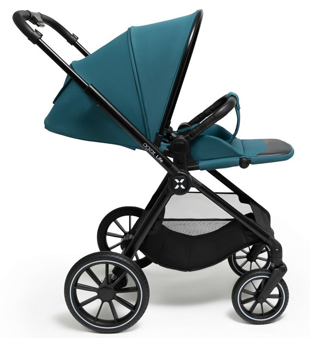 Коляска Agex Life 3 в 1 с автокреслом i-Safe S Grey ALG528 Green (Зеленый)